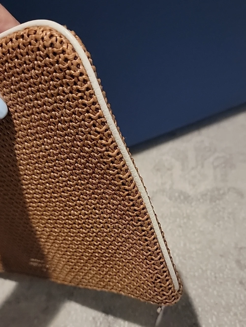 KATE SPADE Woven Straw Clutch - Tan